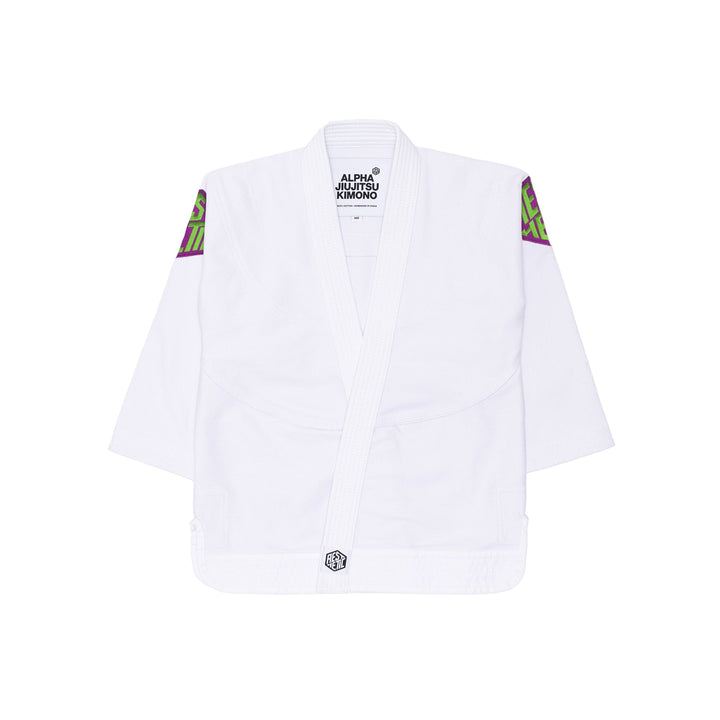 The Alpha Kids Kimono (White/Purple)