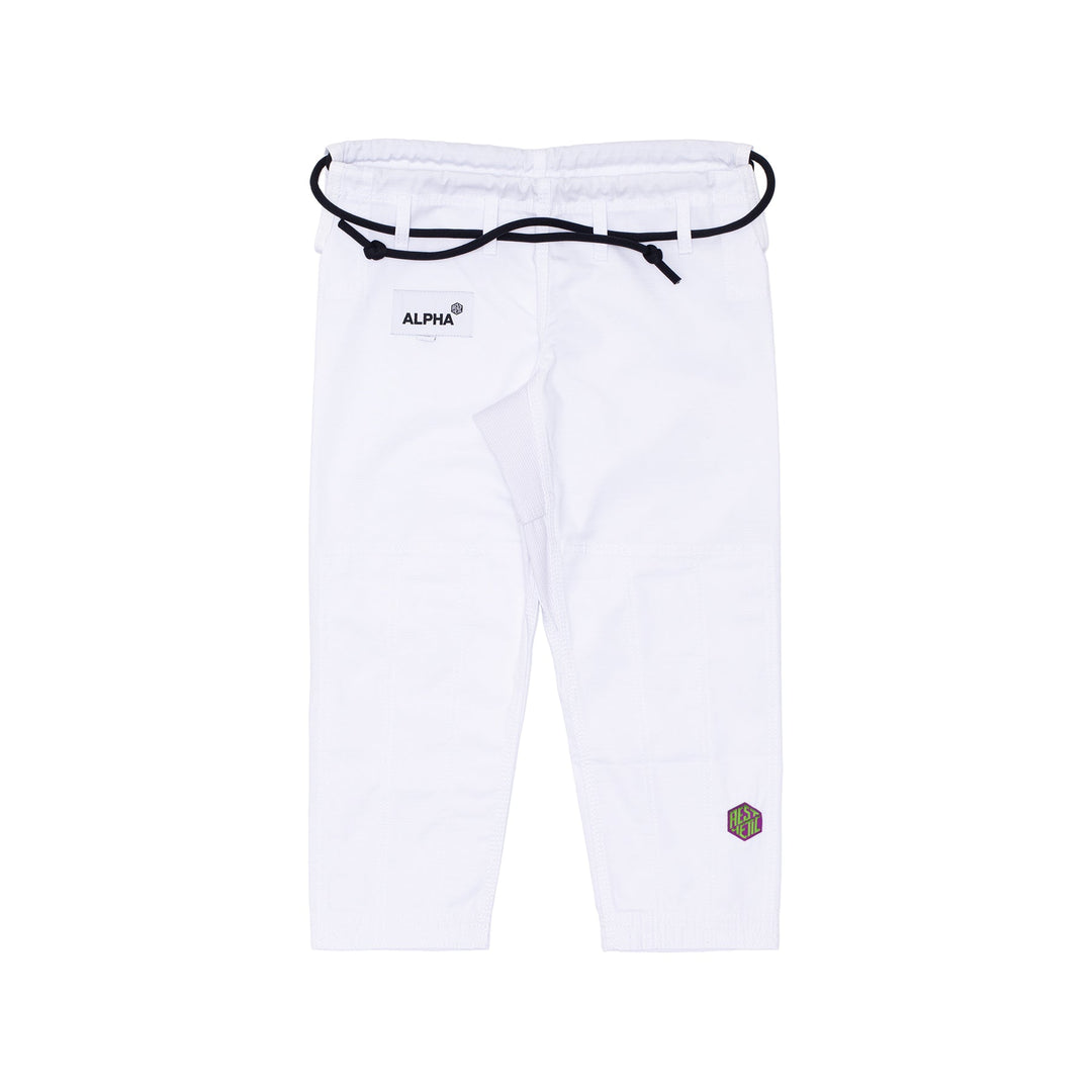 The Alpha Kids Kimono (White/Purple)