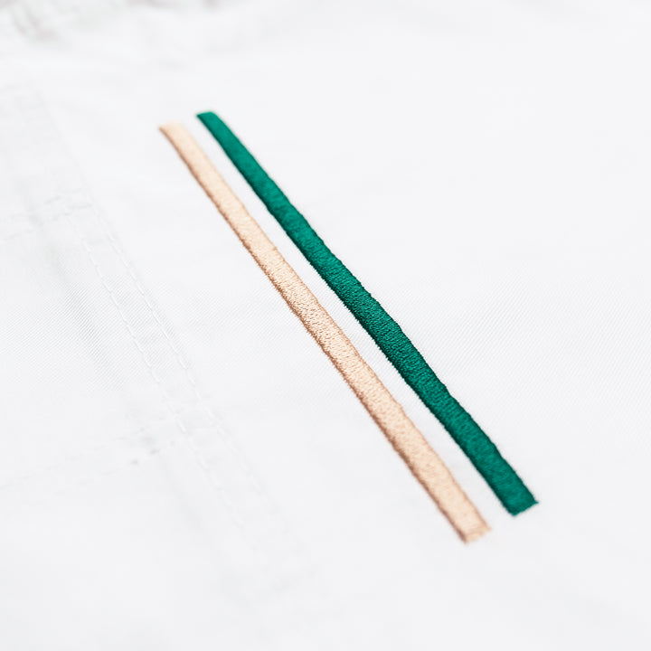 The Competitor Kimono (White/Pine Green)