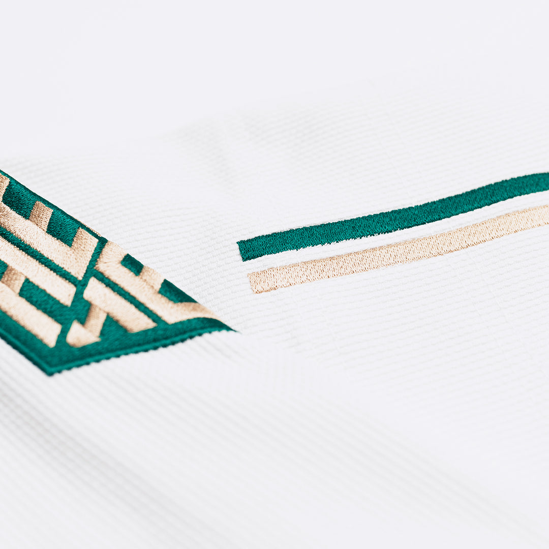 The Competitor Kids Kimono (White/Pine Green)