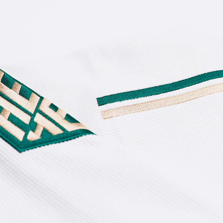 The Competitor Kimono (White/Pine Green)