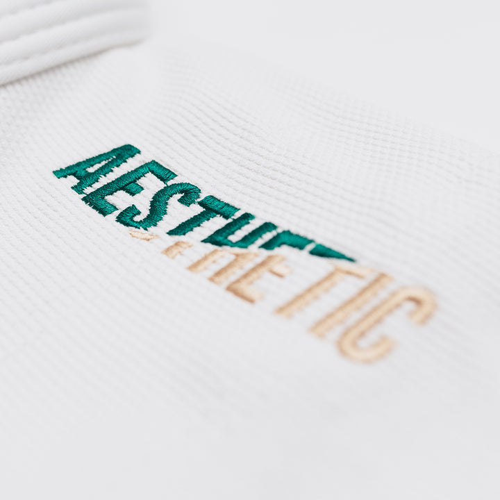 The Competitor Kimono (White/Pine Green)