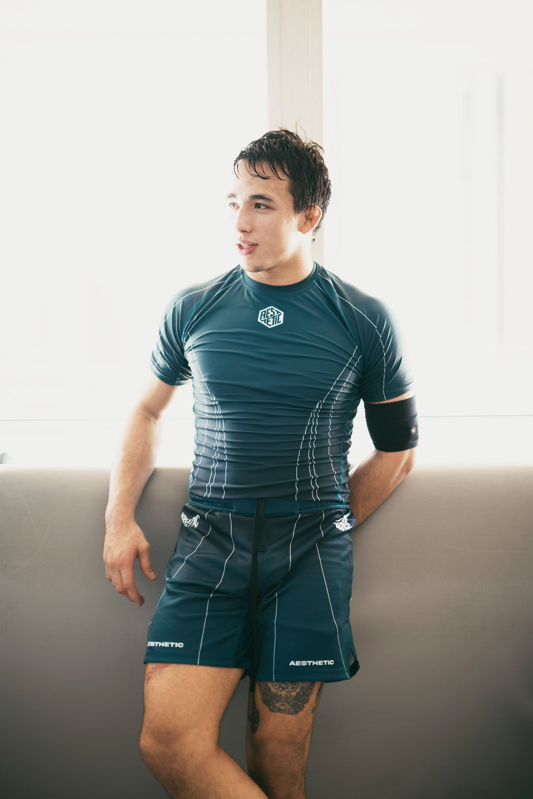 'Motion' Jozef Chen Short Sleeve Rashguard (Castleton Green)