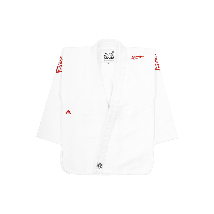 The Alpha+ Kimono (White/Vermillion)