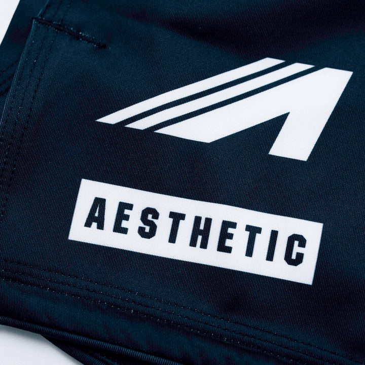 AESTHETIC Axis Combat Shorts – Black logo details
