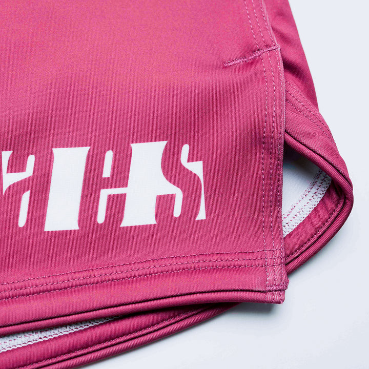 AESTHETIC Axis Combat Shorts – Ruby Red side view