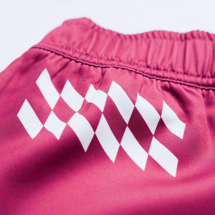 AESTHETIC Axis Combat Shorts – Ruby Red top view