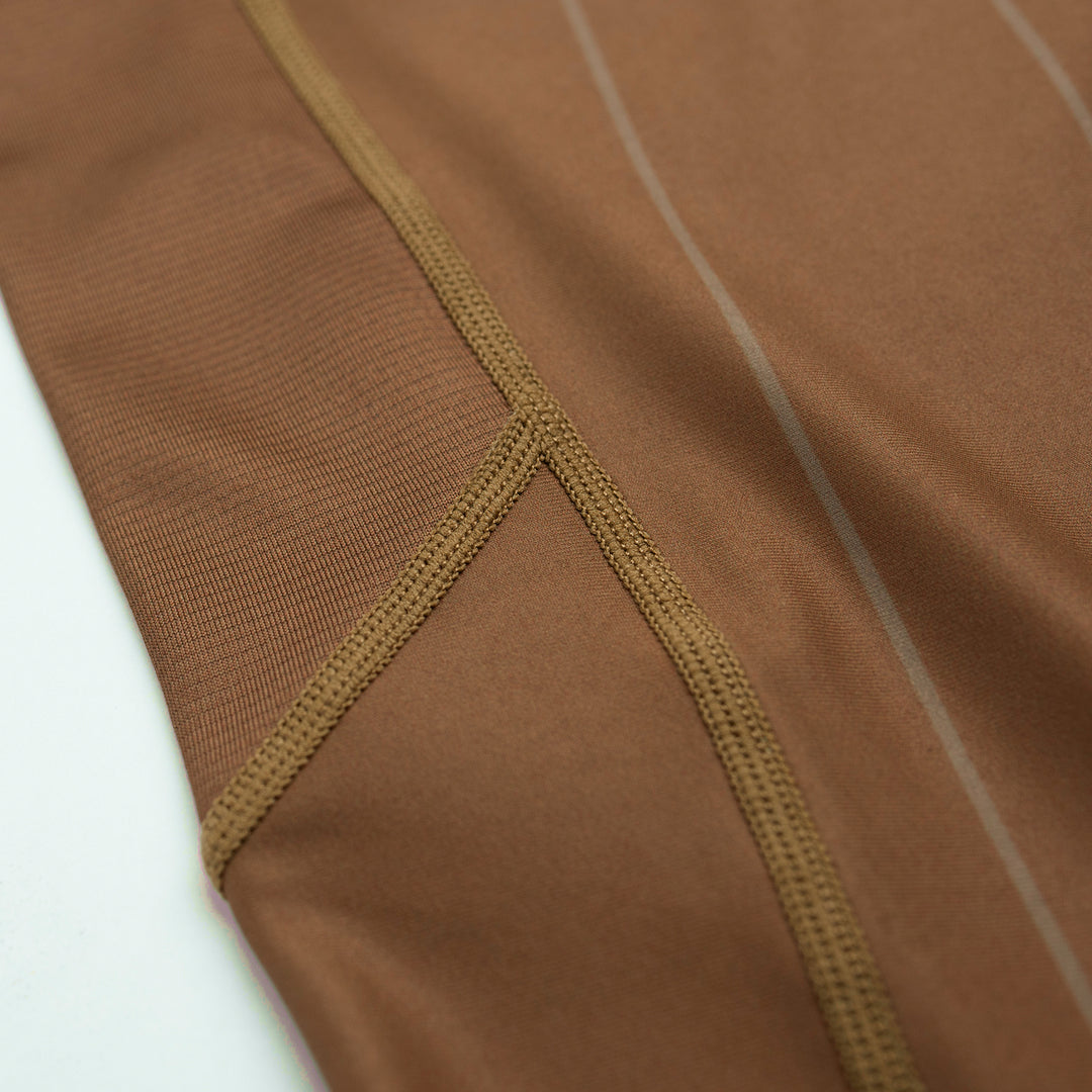 AESTHETIC Asia Long Sleeve Ranked Rashguard 2026 Brown - stitch details