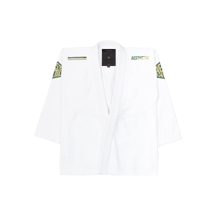 The Competitor Kimono (White/Pine Green)