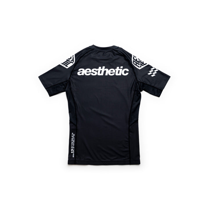 AESTHETIC Axis Short Sleeve Rashguard - Black back view