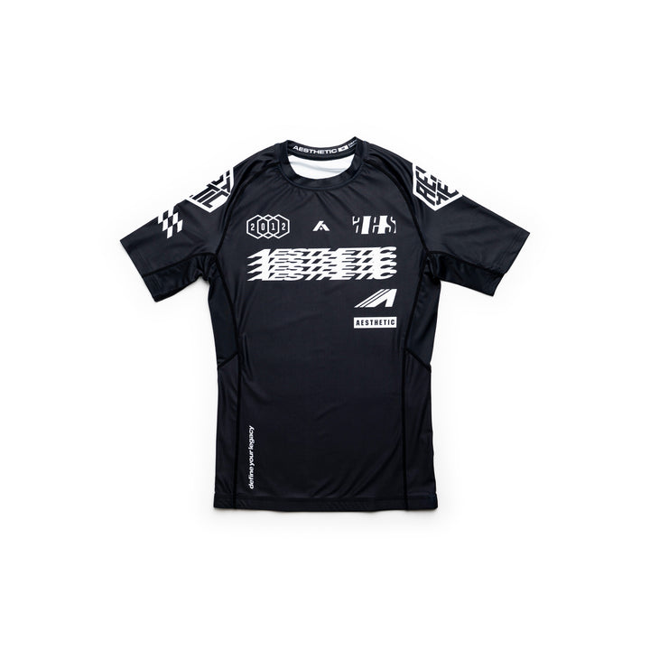AESTHETIC Axis Short Sleeve Rashguard - Black front view