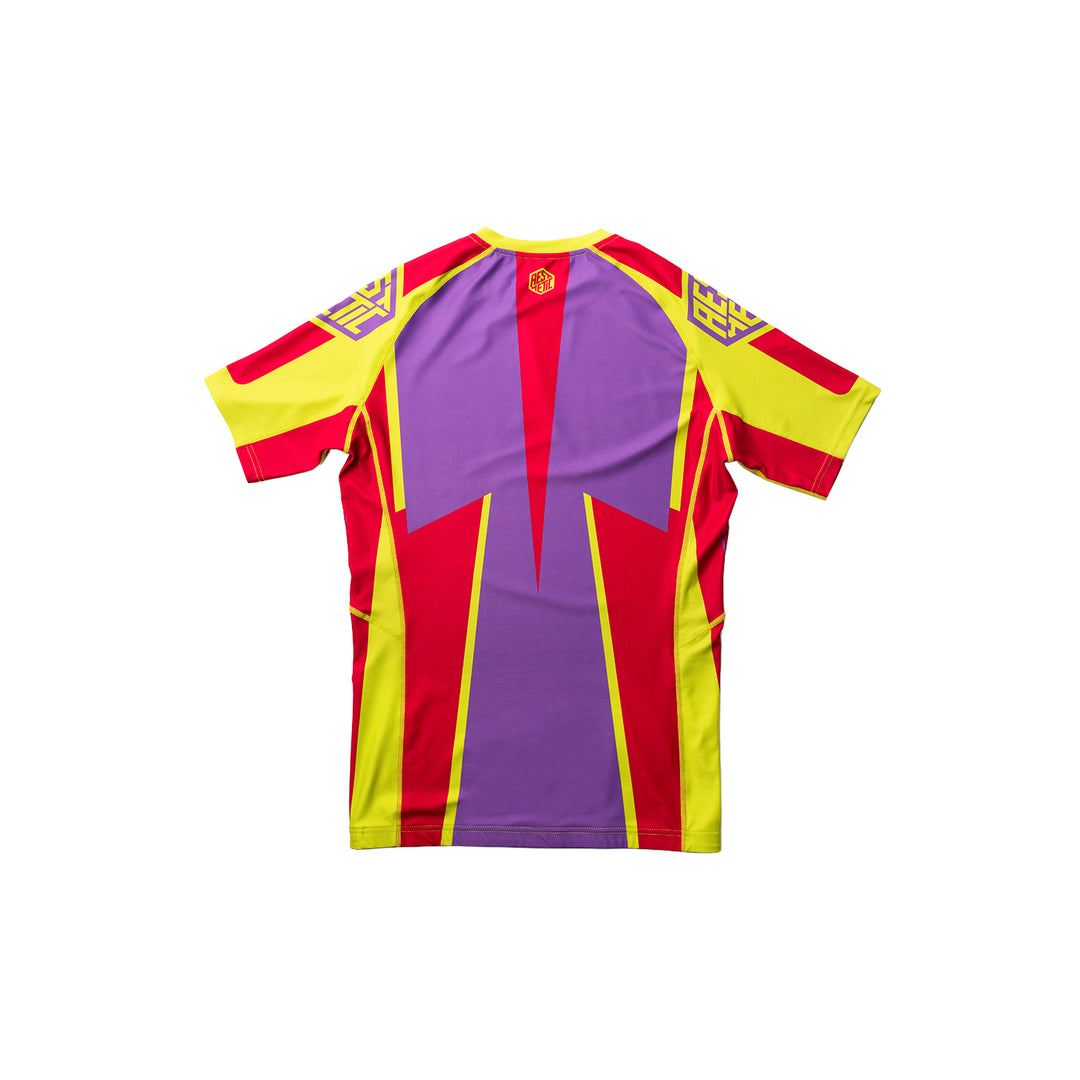 AESTHETIC Cross Short Sleeve BJJ Rashguard - Purple back view