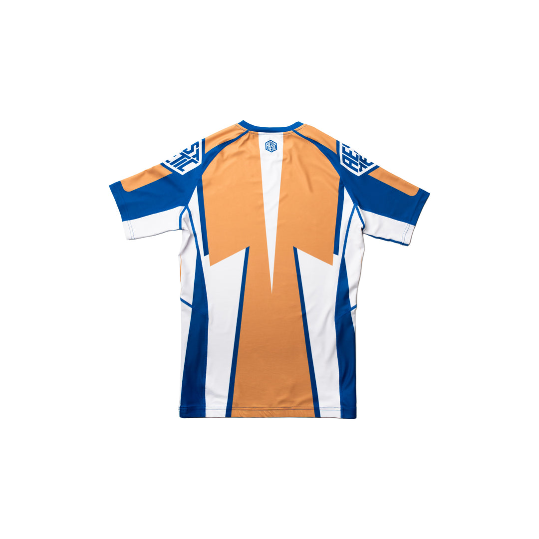 AESTHETIC Cross Short Sleeve BJJ Rashguard - Royal back view
