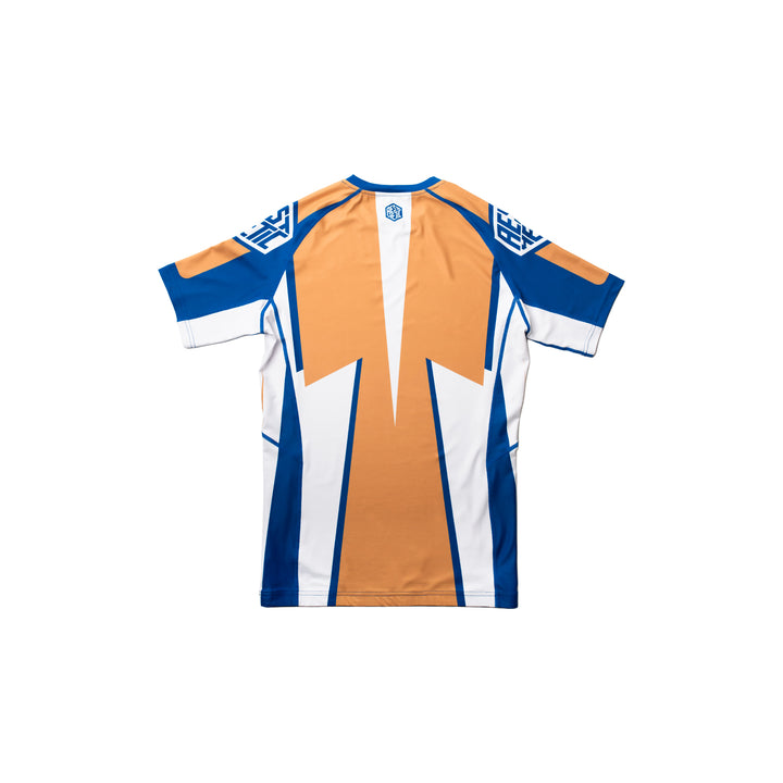 AESTHETIC Cross Short Sleeve BJJ Rashguard - Royal back view