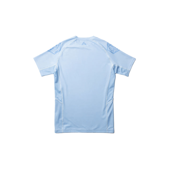 AESTHETIC Pastel Blue Short Sleeve BJJ Rashguard - back view