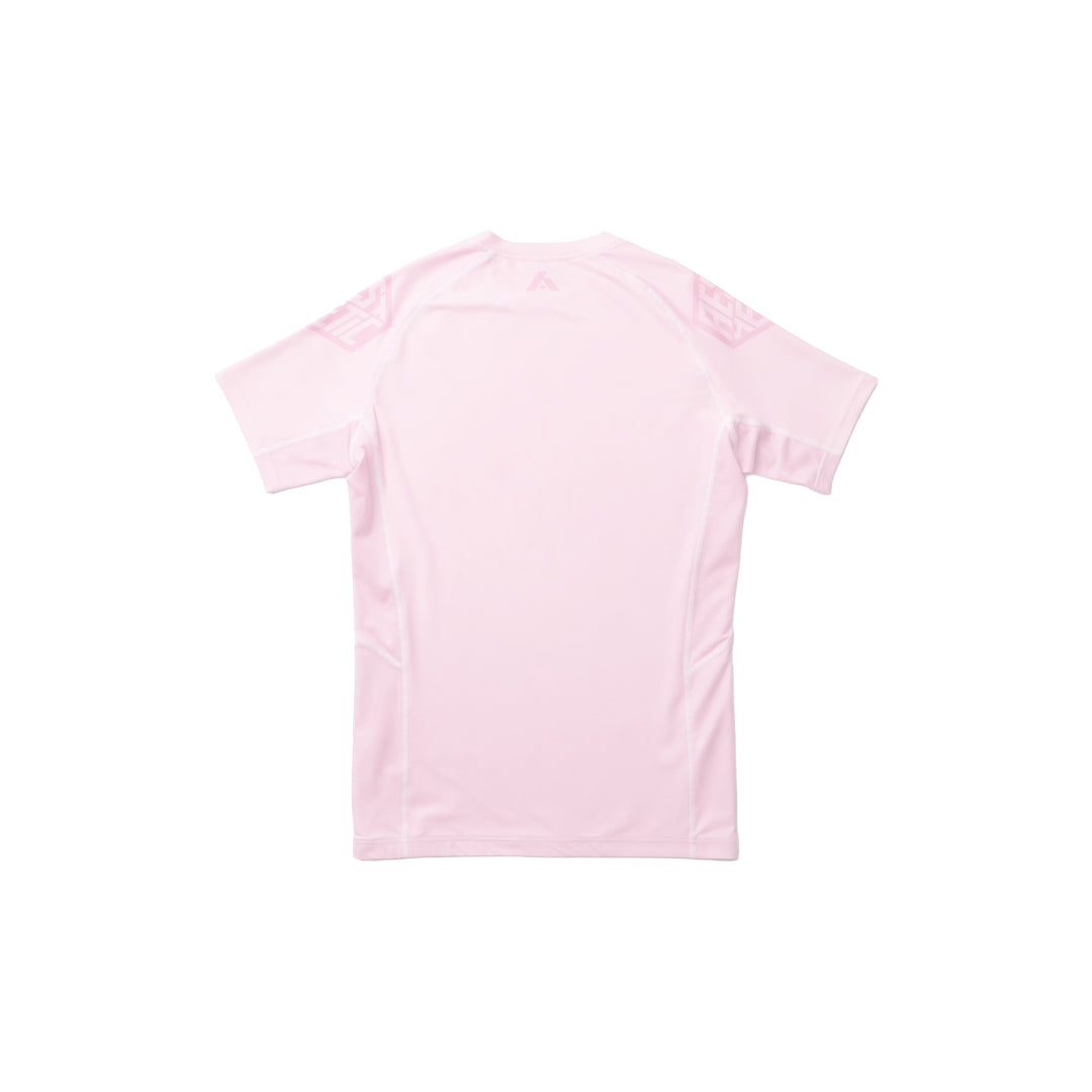 AESTHETIC Pastel Pink Short Sleeve BJJ Rashguard - back view