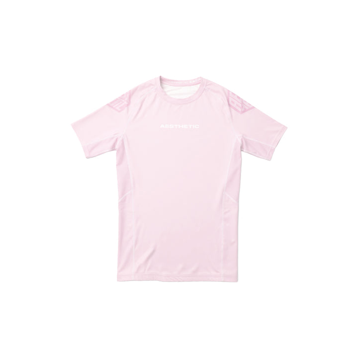 AESTHETIC Pastel Pink Short Sleeve BJJ Rashguard - front view