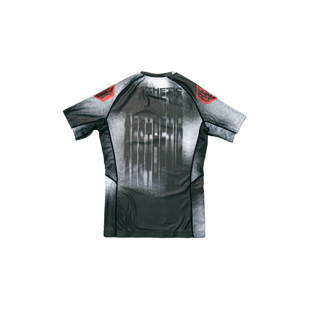 AESTHETIC Static Short Sleeve BJJ Rashguard - Black back view