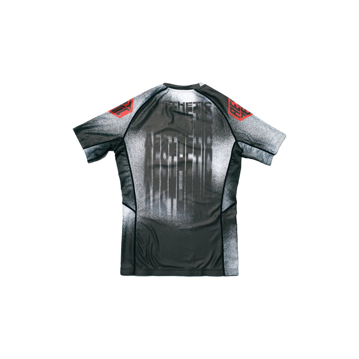 AESTHETIC Static Short Sleeve BJJ Rashguard - Black back view