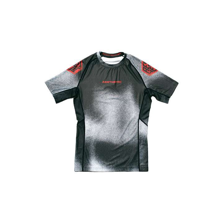 AESTHETIC Static Short Sleeve BJJ Rashguard - Black front view