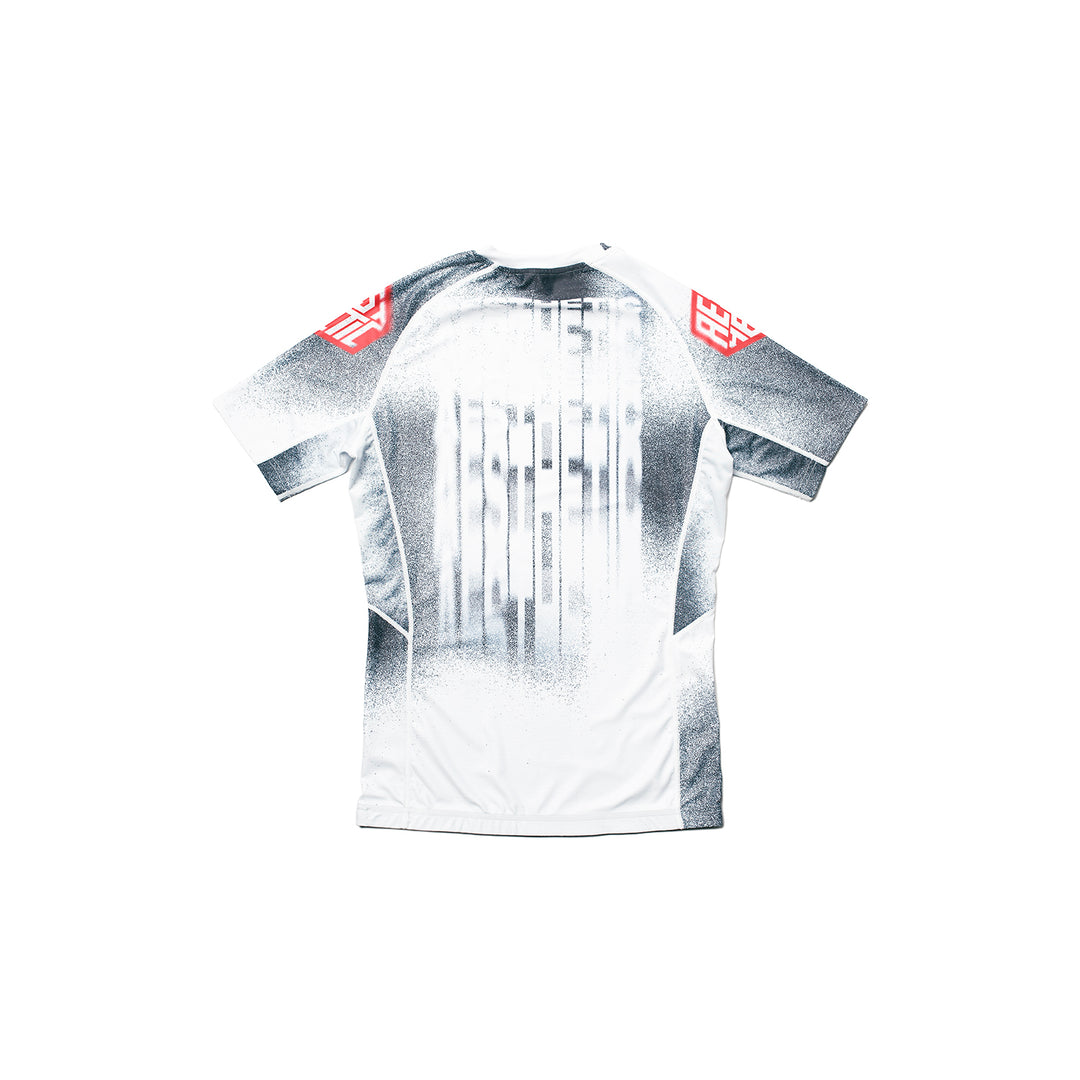 AESTHETIC Static Short Sleeve BJJ Rashguard - White back view