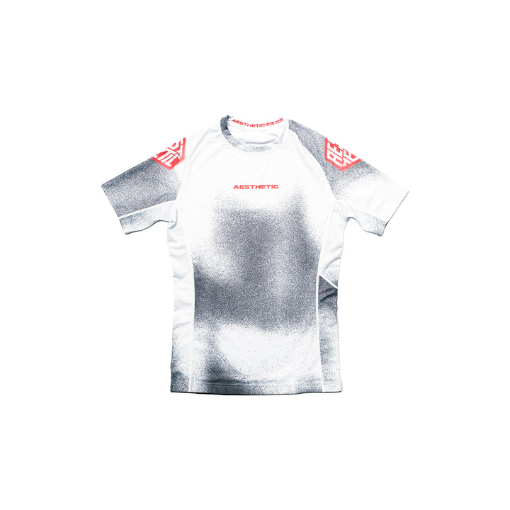 AESTHETIC Static Short Sleeve BJJ Rashguard - White front view