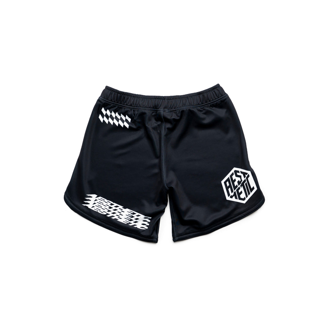 AESTHETIC Axis Combat Shorts – Black back view