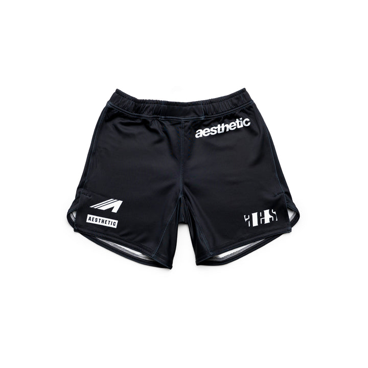 AESTHETIC Axis Combat Shorts – Black front view