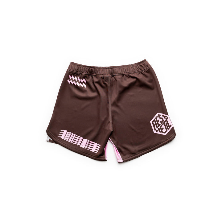 AESTHETIC Axis Combat Shorts – Chestnut Brown back view