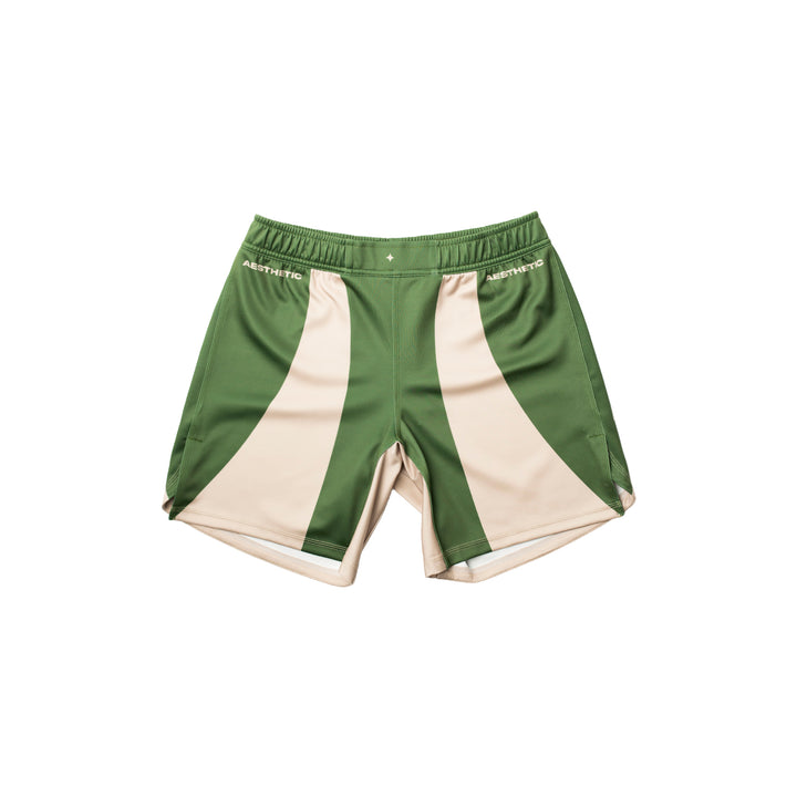 AESTHETIC Motion Combat Shorts – Hunter Green front view