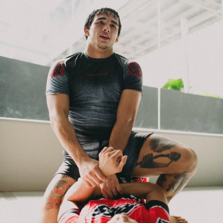 AESTHETIC Static Short Sleeve BJJ Rashguard - Black Jozef Chen