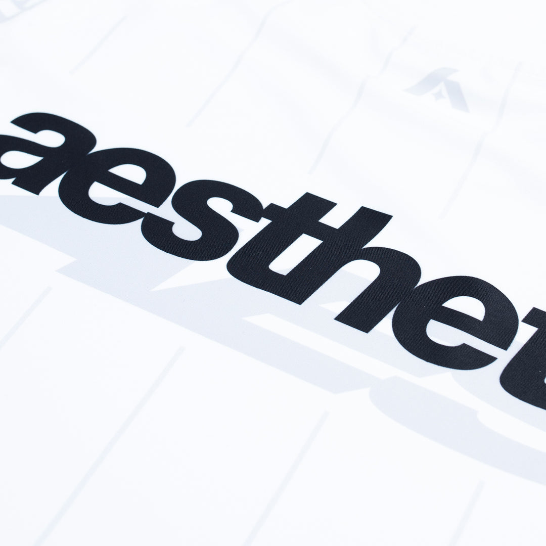 AESTHETIC Asia Long Sleeve Ranked Rashguard 2026 White - logo details