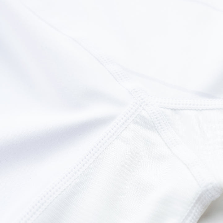 AESTHETIC Asia Long Sleeve Ranked Rashguard 2026 White - stitch close up