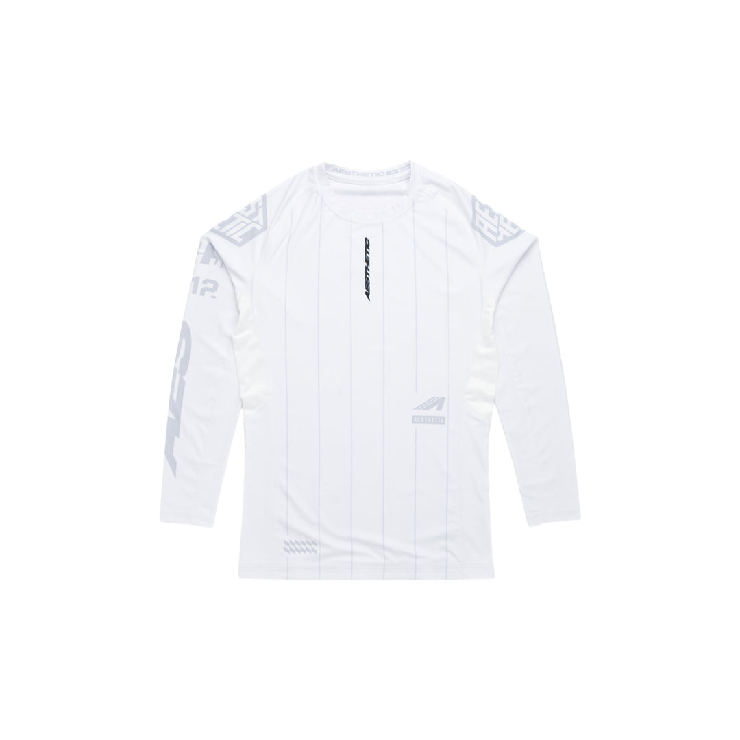 AESTHETIC Asia Long Sleeve Ranked Rashguard 2026 White - front view