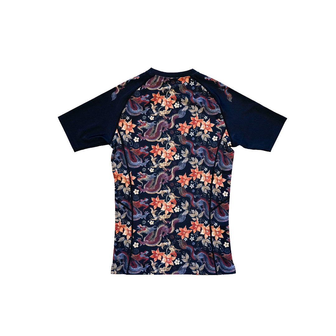 Dragon Floral Short Sleeve Rashguard